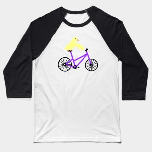 Duck On A Purple Bicycle Baseball T-Shirt